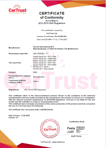 certificaat biodegredable coating