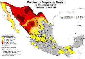 Monitor de Sequía de México, CONAGUA, 2025